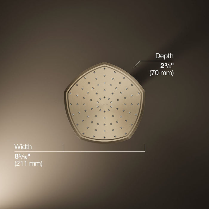 KOHLER K-27051 Occasion 8" Single-function Rainhead, 2.5 GPM, vibrant brushed bronze - view 4