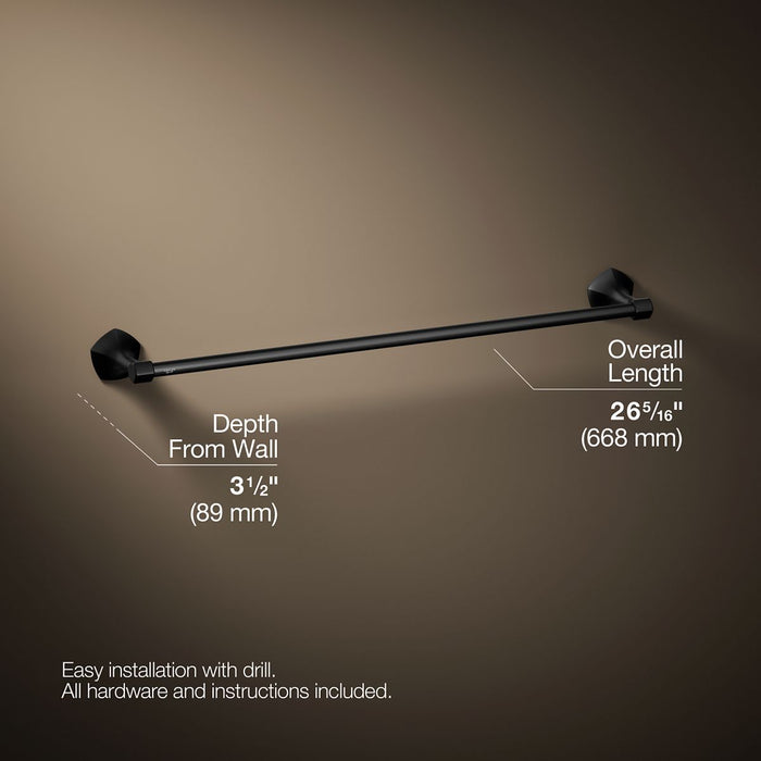 KOHLER K-27061 Occasion 24" towel bar, matte black - view 5