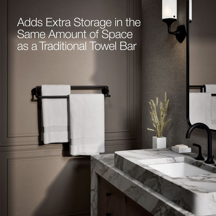 KOHLER K-27062 Occasion 24" double towel bar, matte black - view 5