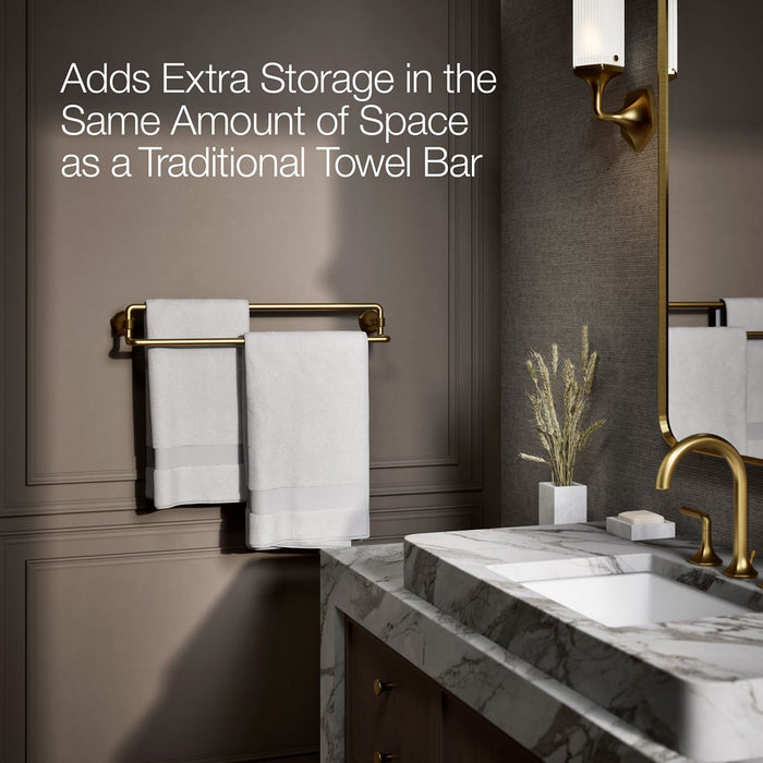 KOHLER K-27062 Occasion 24" double towel bar, vibrant brushed moderne brass - view 5