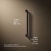 3/4 view of product with dimensions