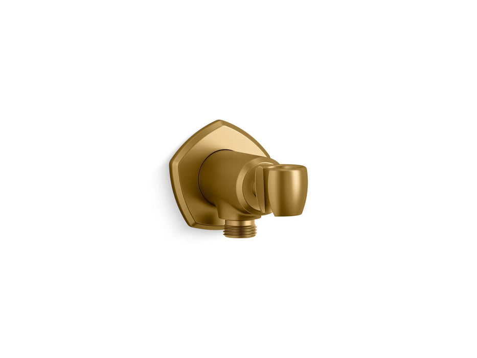 KOHLER K-27117 Occasion Wall-mount handshower holder with supply elbow and check valve, vibrant brushed moderne brass