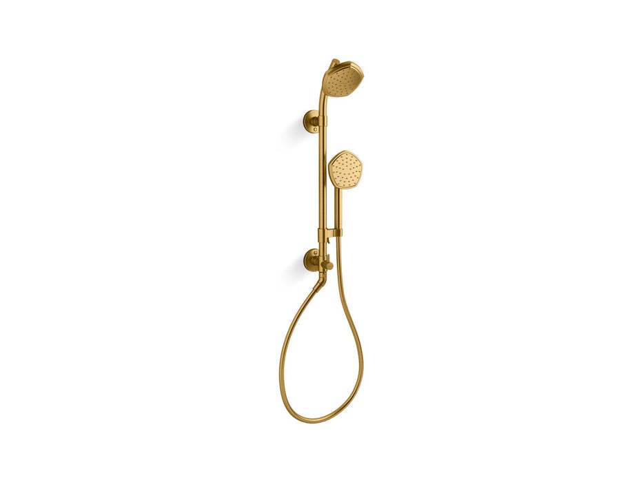 KOHLER K-27119-G Occasion HydroRail-S shower column kit, 1.75 gpm, vibrant brushed moderne brass