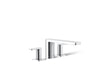 KOHLER K-27121-4 Parallel Deck-mount bath faucet, polished chrome