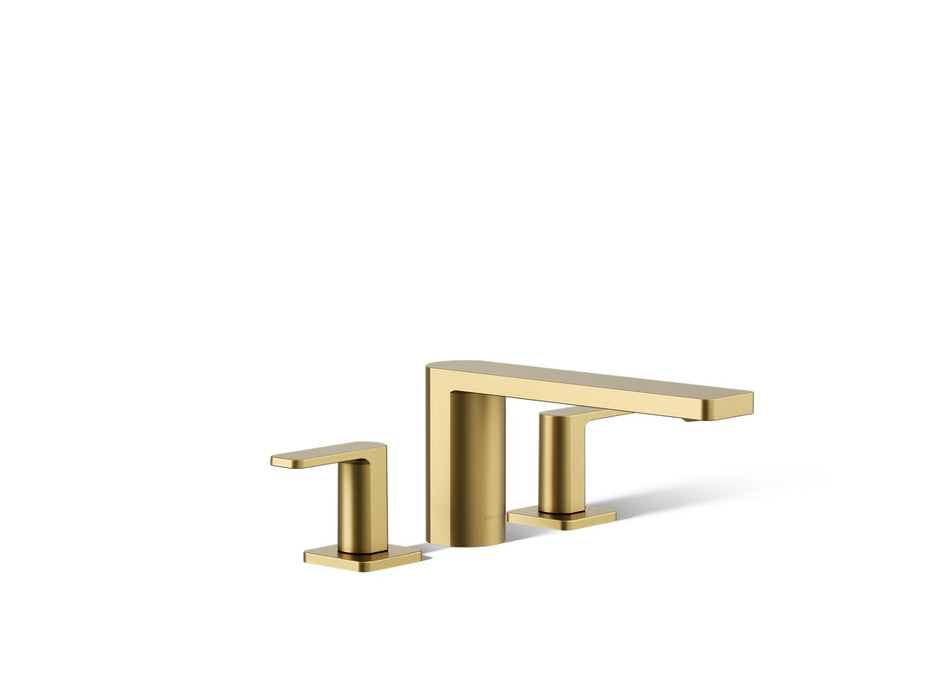 KOHLER K-27121-4 Parallel Deck-mount bath faucet, vibrant brushed moderne brass