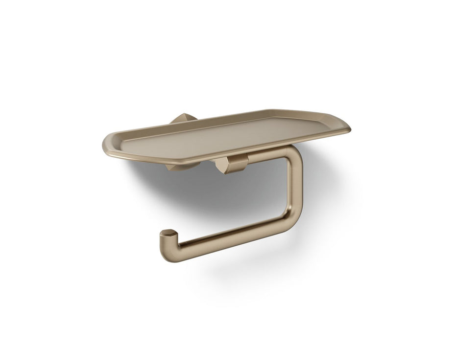 KOHLER K-27128 Occasion Toilet paper holder with tray, vibrant brushed bronze