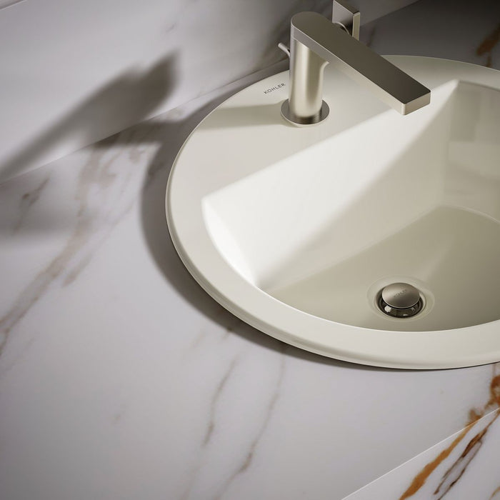 KOHLER K-2714-1 Bryant 19" round drop-in bathroom sink, biscuit - view 3