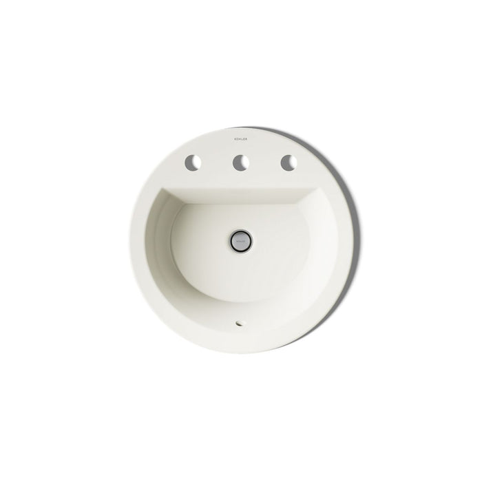 KOHLER K-2714-8 Bryant 19" round drop-in bathroom sink, biscuit - view 3