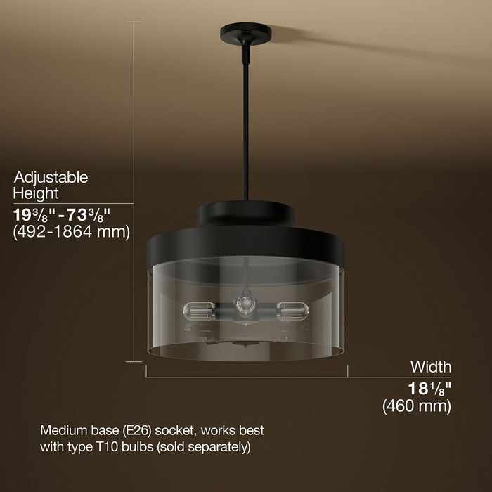 3/4 view of product with dimensions