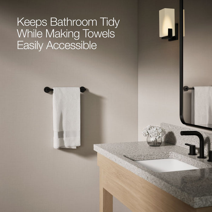 KOHLER K-27288 Elate 12" towel bar, matte black - view 4