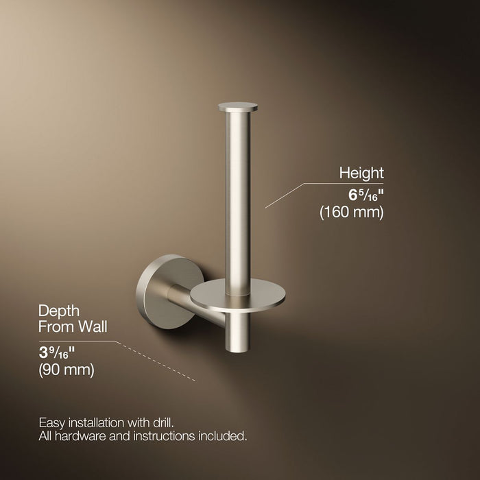KOHLER K-27293 Elate Vertical toilet paper holder, vibrant brushed nickel - view 5