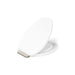 KOHLER K-27331-BN Glissade ReadyLatch® Quiet-Close™ Elongated Toilet Seat, White - 3/4 view of product