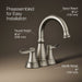 KOHLER K-27378-4K Bellera Centerset bathroom sink faucet, 1.0 gpm, vibrant brushed nickel - view 3