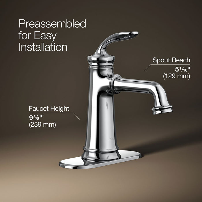 KOHLER K-27379-4N Bellera Single-handle bathroom sink faucet, 0.5 gpm, polished chrome - view 3