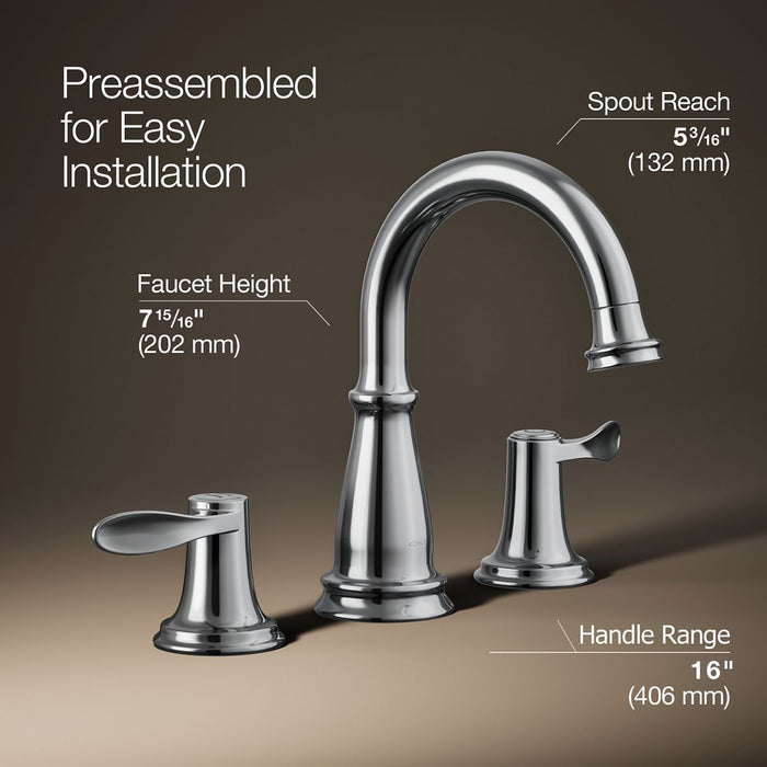 KOHLER K-27380-4K Bellera Widespread bathroom sink faucet, 1.0 gpm, polished chrome - view 3
