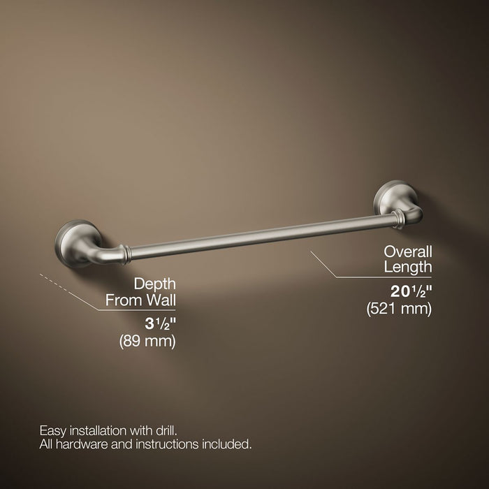 KOHLER K-27383 Bellera 18" towel bar, vibrant brushed nickel - view 4