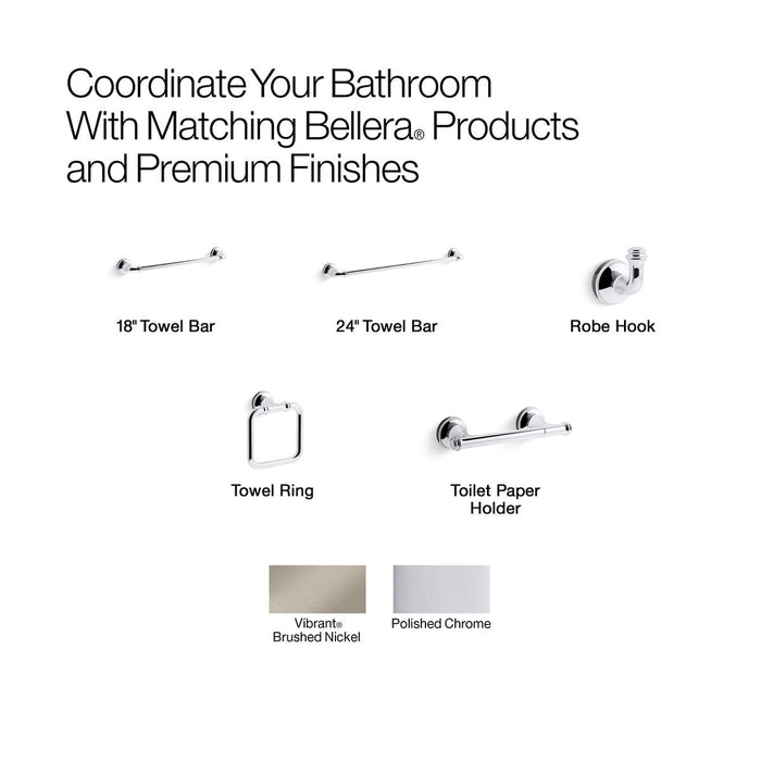 KOHLER K-27383 Bellera 18" towel bar, vibrant brushed nickel - view 5