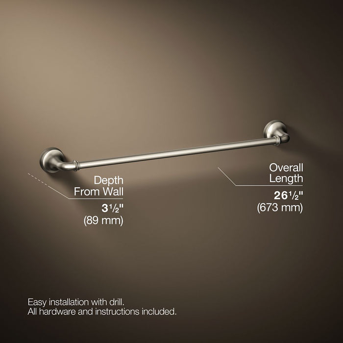 KOHLER K-27384 Bellera 24" towel bar, vibrant brushed nickel - view 5