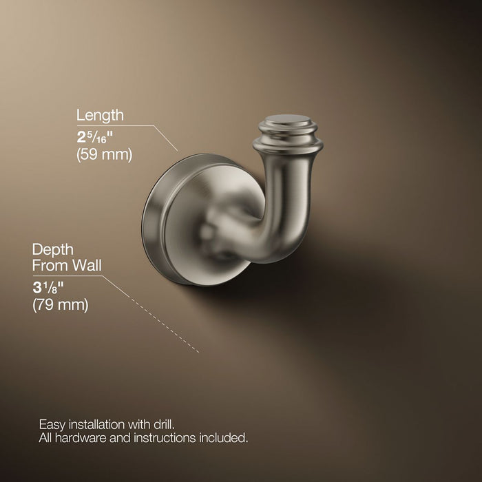 KOHLER K-27385 Bellera Robe hook, vibrant brushed nickel - view 3