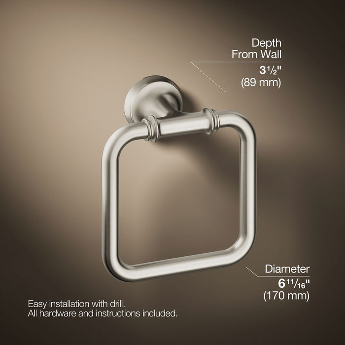 KOHLER K-27386 Bellera Towel ring, vibrant brushed nickel - view 5