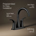 KOHLER K-27388-4 Simplice Centerset bathroom sink faucet, 1.2 gpm, matte black - view 3