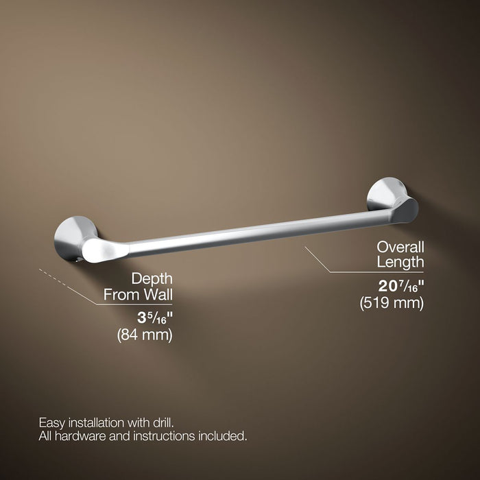 KOHLER K-27393 Simplice 18" towel bar, polished chrome - view 4
