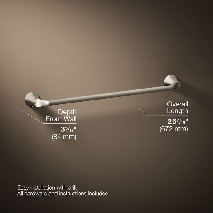 KOHLER K-27394 Simplice 24" towel bar, vibrant brushed nickel - view 4