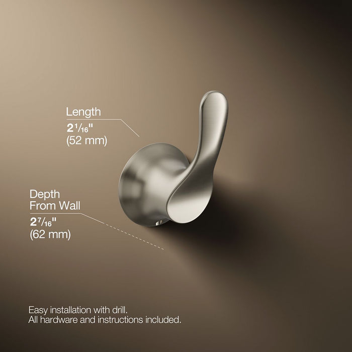 KOHLER K-27395 Simplice Robe hook, vibrant brushed nickel - view 5