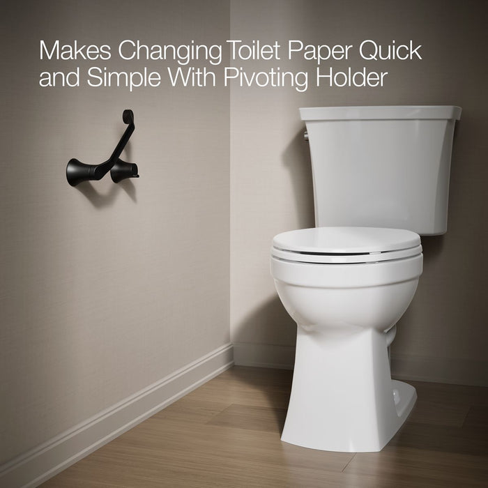 KOHLER K-27397 Simplice Pivoting toilet paper holder, matte black - view 5