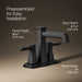 KOHLER K-27398-4K Riff Centerset bathroom sink faucet, 1.0 gpm, matte black - view 3