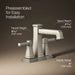 KOHLER K-27398-4K Riff Centerset bathroom sink faucet, 1.0 gpm, vibrant brushed nickel - view 3
