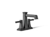 KOHLER K-27398-4N Riff Centerset bathroom sink faucet, 0.5 gpm, matte black
