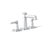 KOHLER K-27399-4 Riff Widespread bathroom sink faucet, 1.2 gpm, polished chrome
