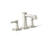 KOHLER K-27399-4 Riff Widespread bathroom sink faucet, 1.2 gpm, vibrant polished nickel