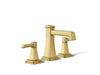 KOHLER K-27399-4N Riff Widespread bathroom sink faucet, 0.5 gpm, vibrant brushed moderne brass
