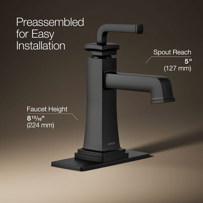 KOHLER K-27400-4 Riff Single-handle bathroom sink faucet, 1.2 gpm, matte black - view 3