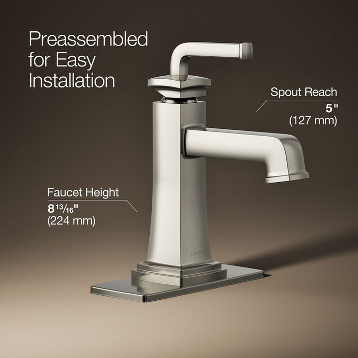 KOHLER K-27400-4N Riff Single-handle bathroom sink faucet, 0.5 gpm, vibrant polished nickel - view 3