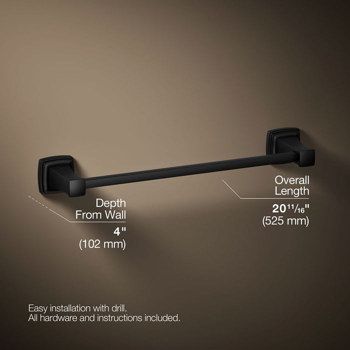 KOHLER K-27409 Riff 18" towel bar, matte black - view 5