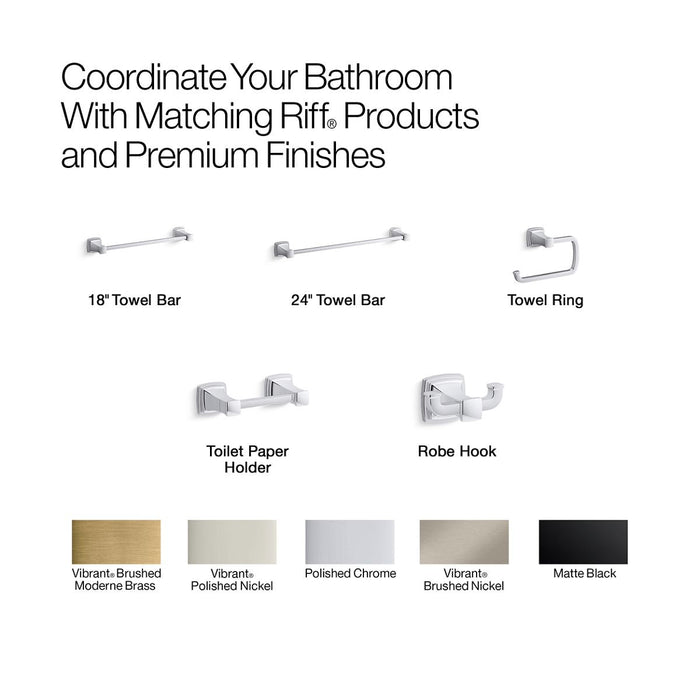 KOHLER K-27409 Riff 18" towel bar, polished chrome - view 2