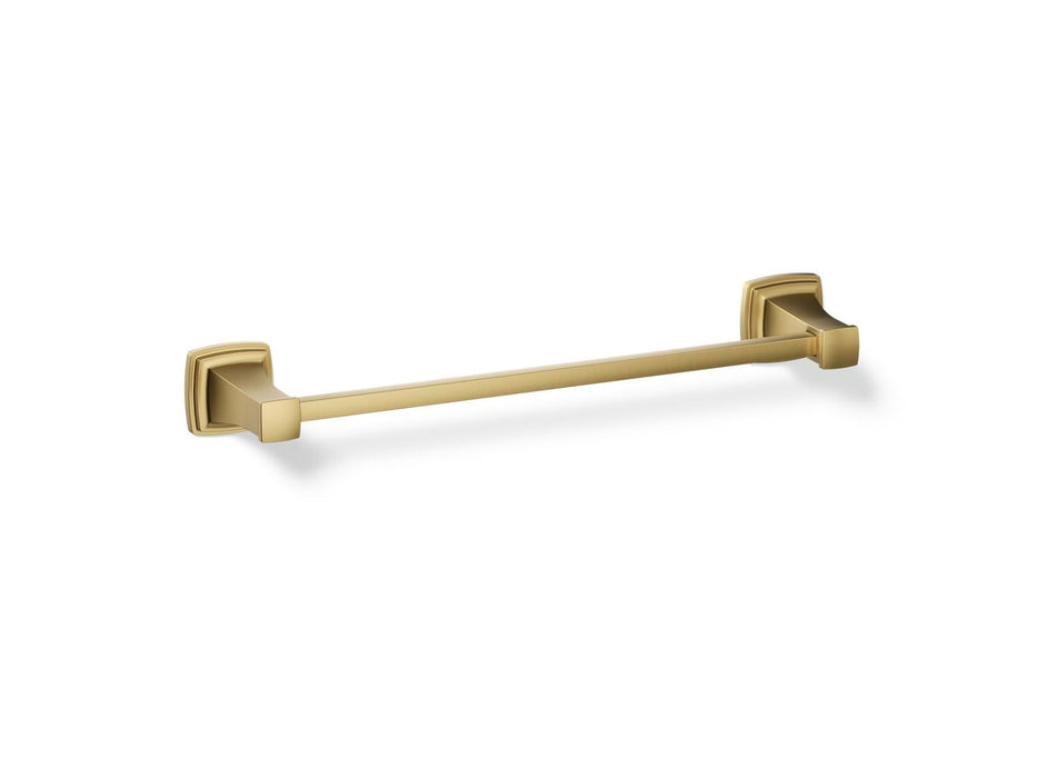 KOHLER K-27409 Riff 18" towel bar, vibrant brushed moderne brass