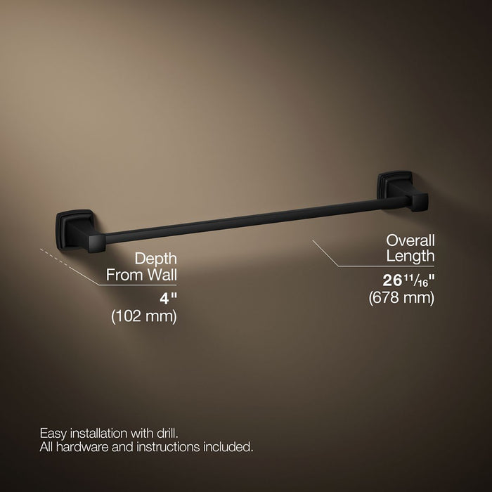 KOHLER K-27410 Riff 24" towel bar, matte black - view 4
