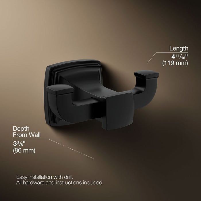 KOHLER K-27411 Riff Double robe hook, matte black - view 4