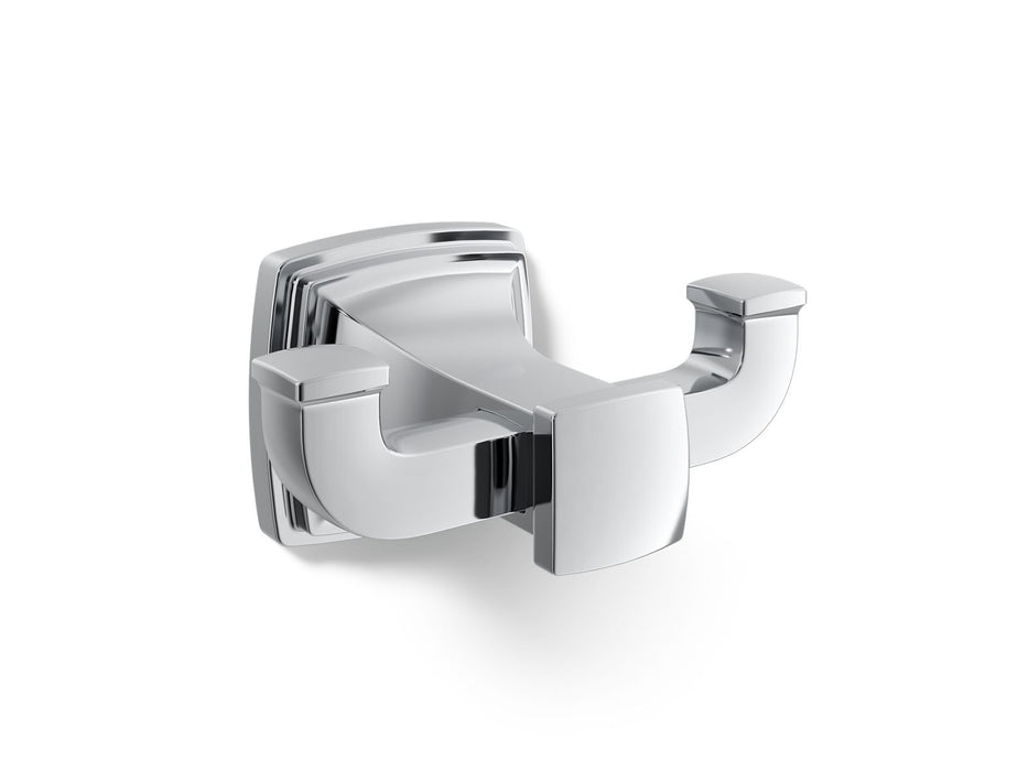 KOHLER K-27411 Riff Double robe hook, polished chrome