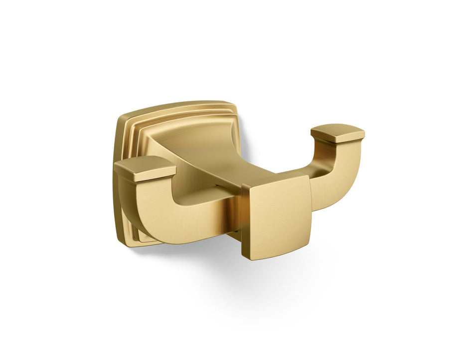 KOHLER K-27411 Riff Double robe hook, vibrant brushed moderne brass