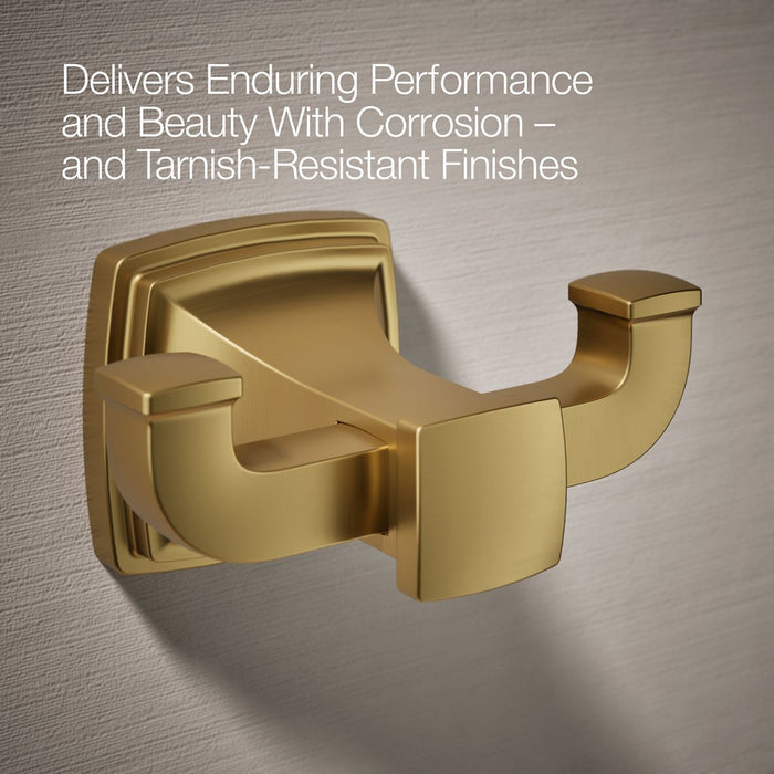 KOHLER K-27411 Riff Double robe hook, vibrant brushed moderne brass - view 5
