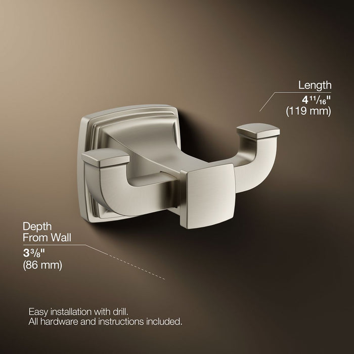 KOHLER K-27411 Riff Double robe hook, vibrant brushed nickel - view 4