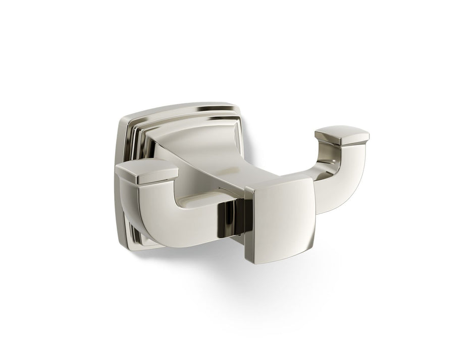 KOHLER K-27411 Riff Double robe hook, vibrant polished nickel