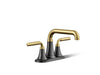 KOHLER K-27414-4N Tone Centerset bathroom sink faucet, 0.5 gpm, matte black with brushed moderne brass