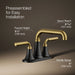 KOHLER K-27414-4N Tone Centerset bathroom sink faucet, 0.5 gpm, matte black with brushed moderne brass - view 3
