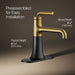 KOHLER K-27415-4K Tone Single-handle bathroom sink faucet, 1.0 gpm, matte black with brushed moderne brass - view 3